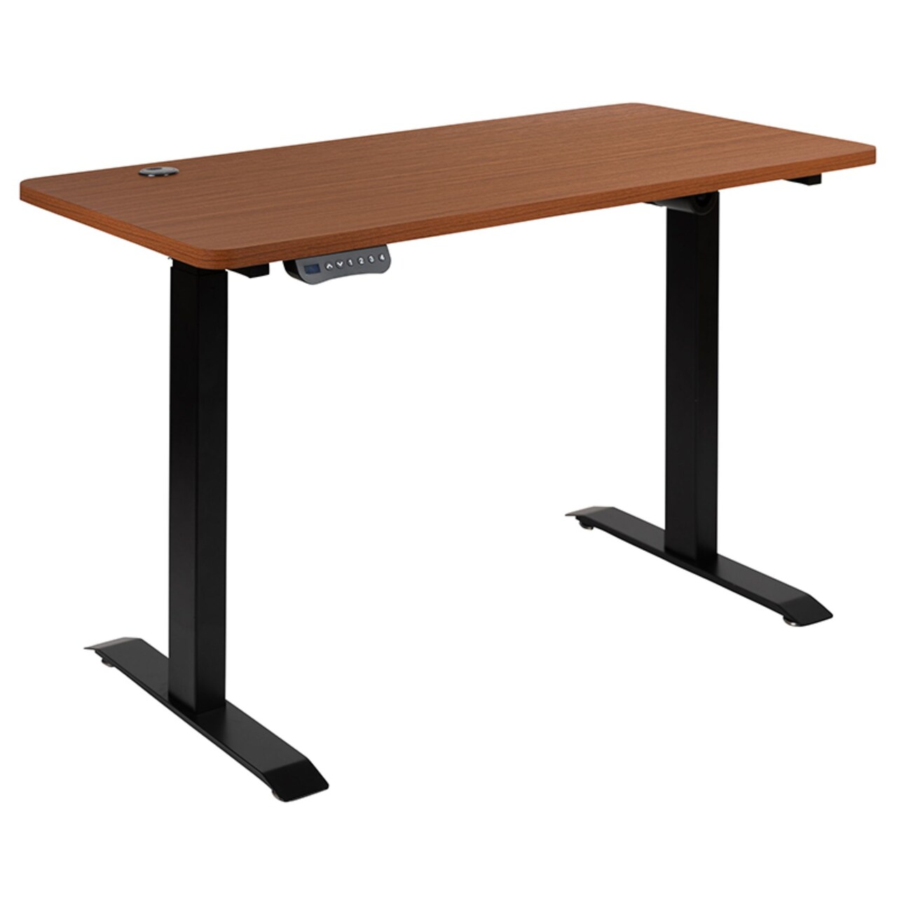 Flash Furniture 47.25" Brown Modern Electric Height Adjustable Standing Desk with Touch Control